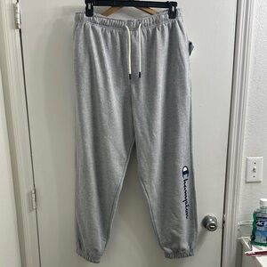Champion Heather Gray Joggers with Navy Logo
